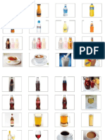 Vocabulario de bebidas y alimentos en imágenes y palabras