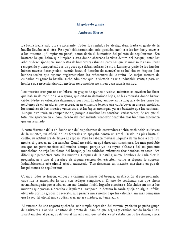 El Golpe de Gracia Cuento, PDF, Capitán (Fuerzas Armadas)