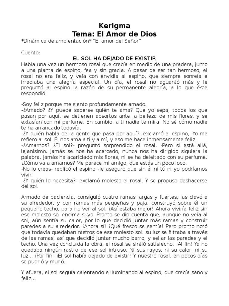 El Amor de Dios en el Kerigma | PDF | Dom | Amor