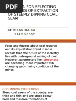 Selecting Methods of Extraction of Steeply Dipping Coal Seam