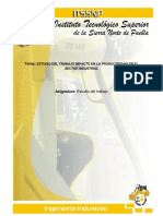 Estudio Del Trabajo y Su Impacto en La Productividad en El Sector Industrial