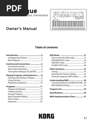 Korg Minilogue Manual