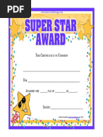 Free Printable Star Awards Certificate