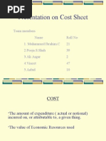 Download Ppt on Cost Sheet by Muhammed Ibrahim SN31347603 doc pdf