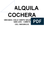 Se Alquila Cochera