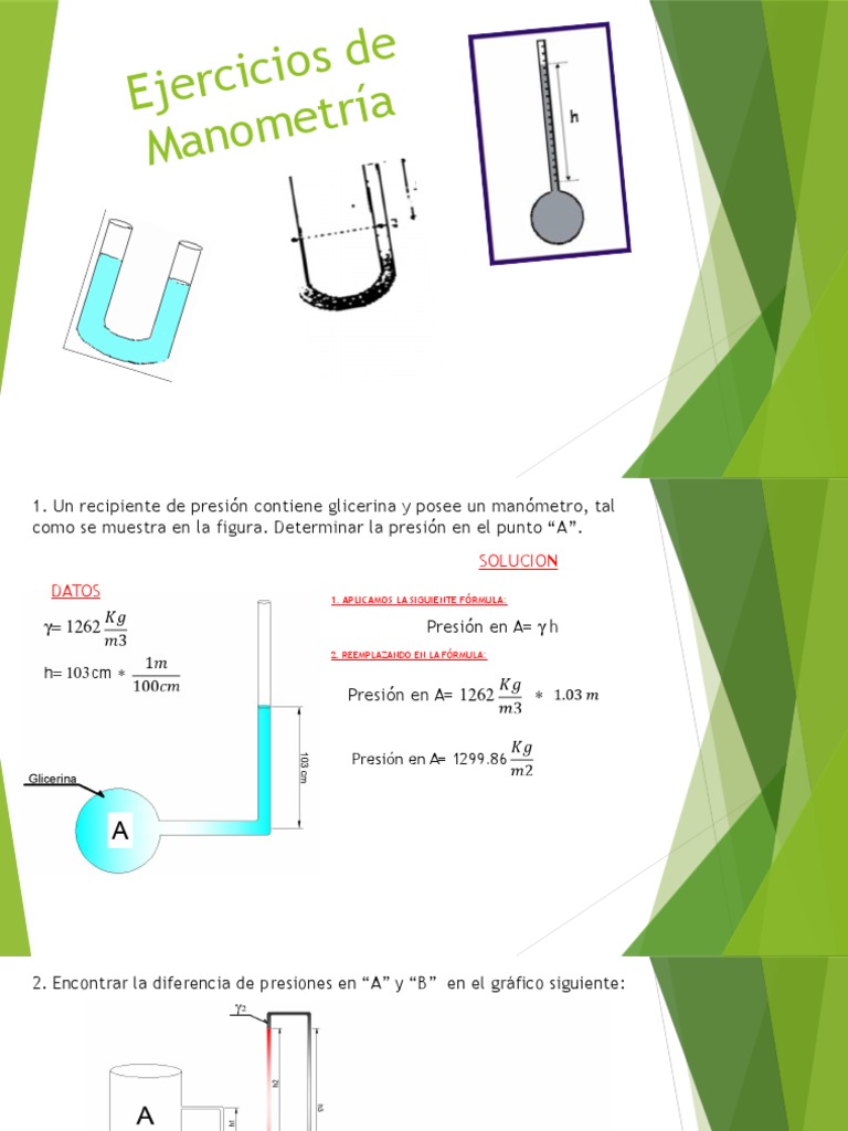 Ejercicios de Manometría | PDF