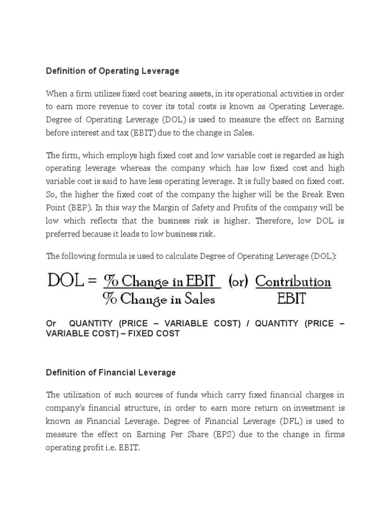 Leverage Pdf Leverage Finance Capital Structure