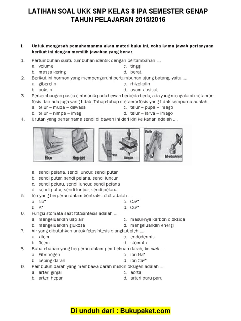 Soal Soal Ukk Smp Kls 8 Semester2