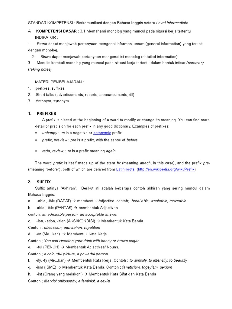 Materi Bahasa Inggris Kelas Xii Pdf Onomastika Semantik