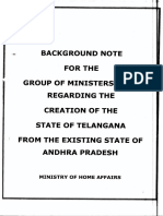 Creation of State of Telangana