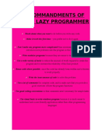 Ten Commandments of Being a Lazy Programmer