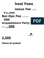School Fees: Miscellaneous Fee P1,500 Bar-Ops Fee 500 500