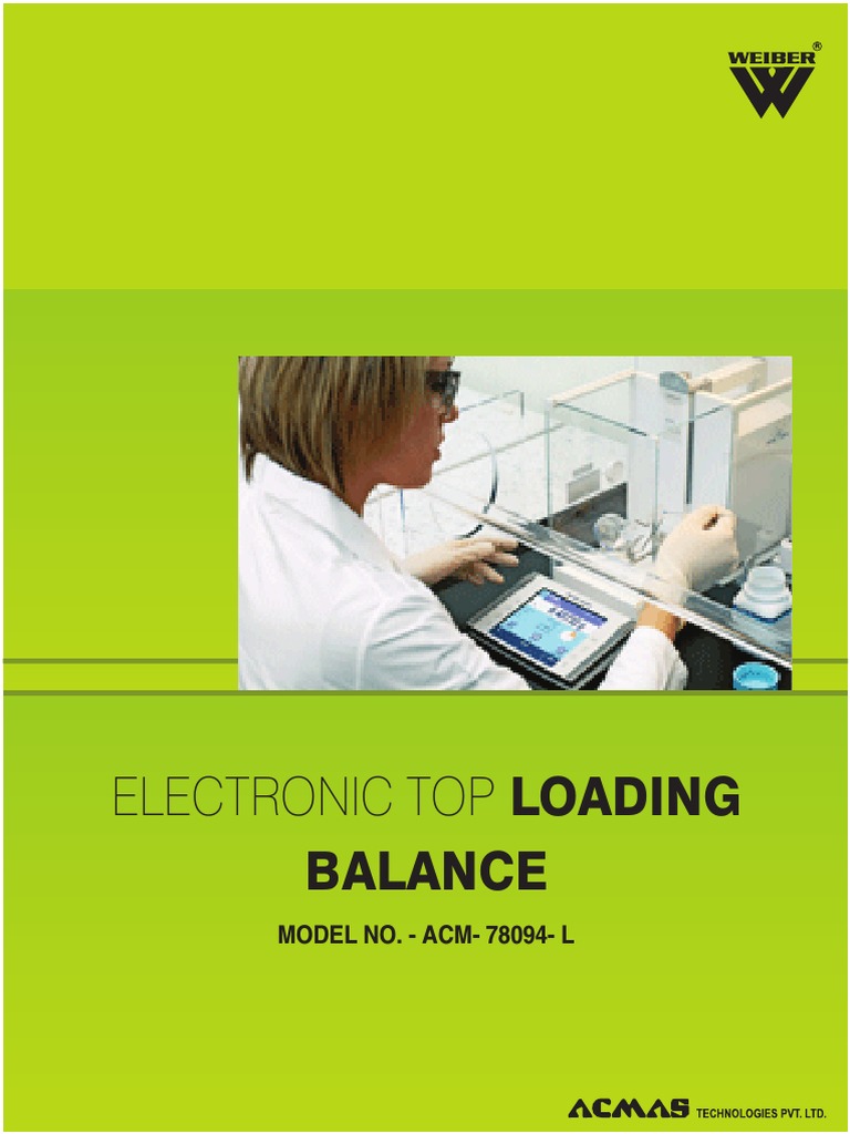 Electronic Top Loading Balance Overview | PDF | Kilogram | Manufactured ...