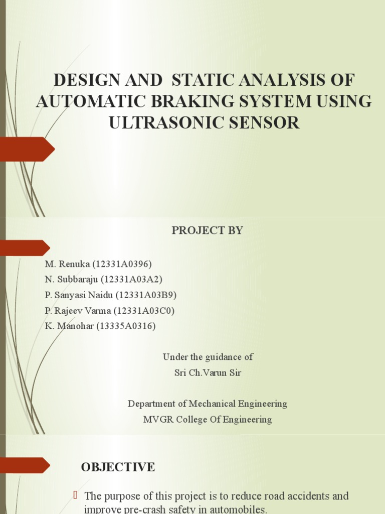 Ultrasonic Automatic Braking System Design | PDF | Anti Lock Braking ...