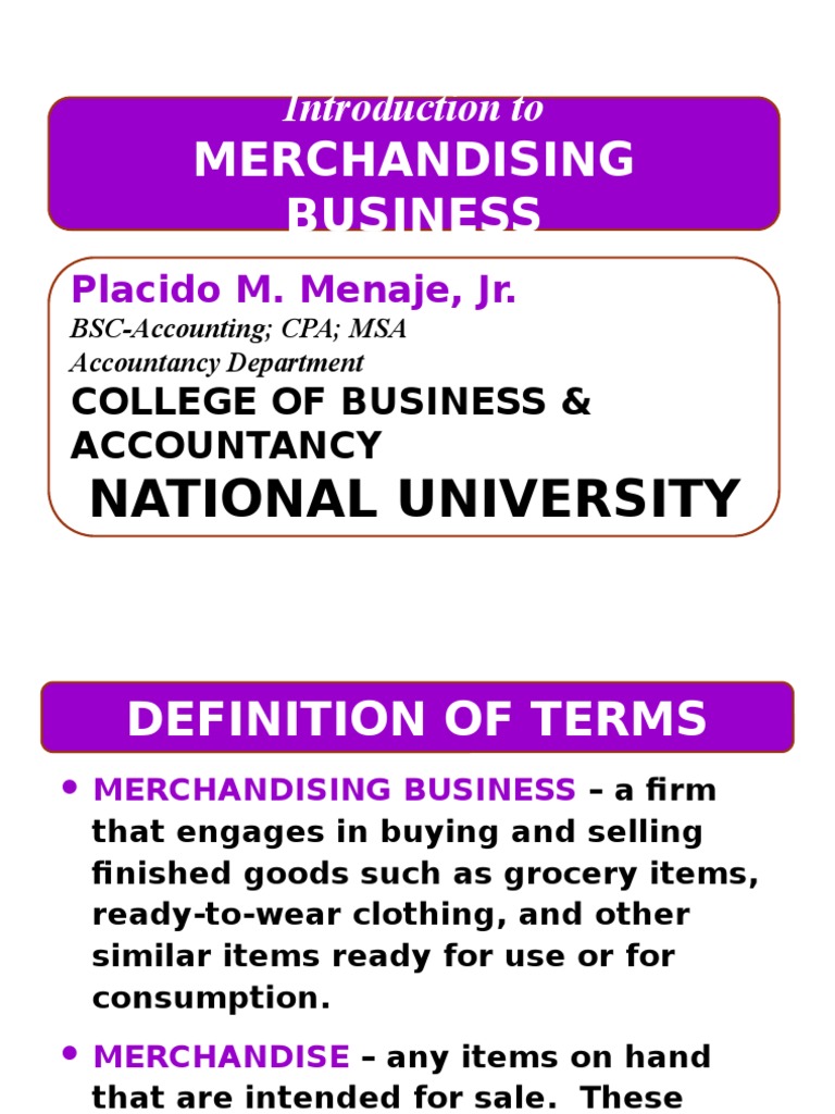 Lesson A INTRODUCTION TO MERCHANDISING BUSINESS PDF Debits And