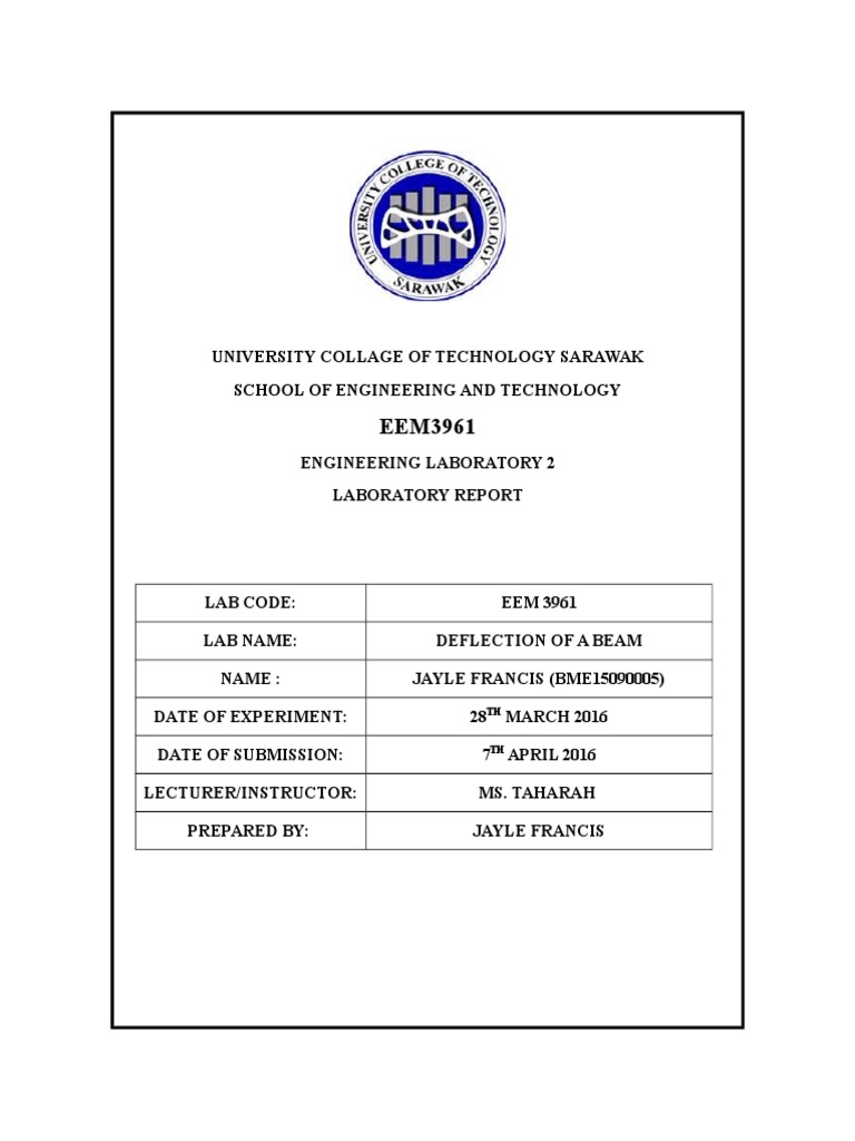 Cantilever beam lab report image