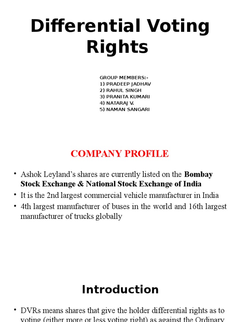 Differential Voting Rights Explained | PDF | Stocks | Securities (Finance)
