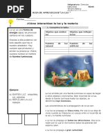 GUIA de APRENDIZAJE Luz y Sonido 3º Basico Mayo
