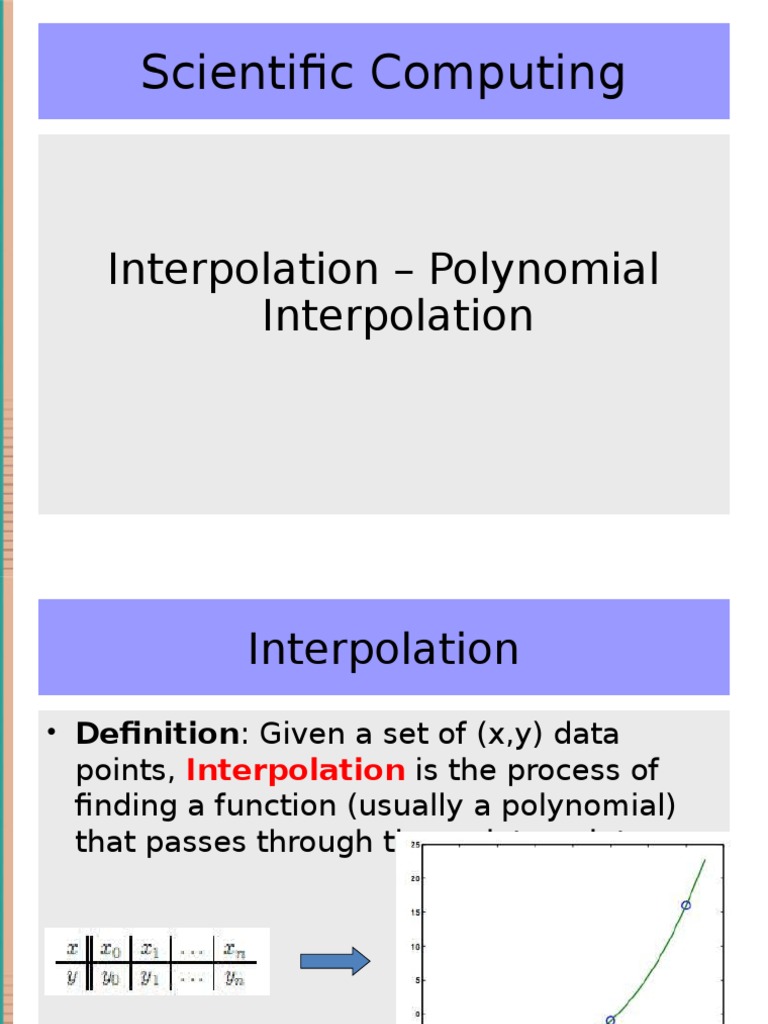 Scientific Computing: Interpolation - Polynomial Interpolation | PDF ...