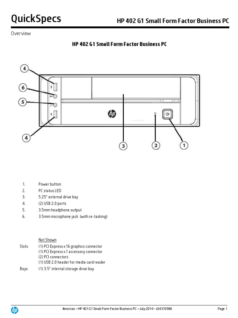 HP 402 Gi SFF Business PC | PDF | Hard Disk Drive | Personal Computers