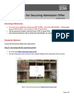 Instructions For Securing Admission Offer