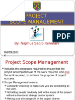 Project Scope Management: By: Najmus Saqib Rehmani