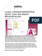 Belajar Membuat Relationship, Query, Form Dan Report Microsoft Access - Zainformatics