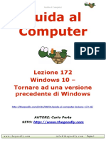 Guida al Computer - Lezione 172 - Windows 10 - Tornare ad una versione precedente di Windows