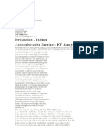 Profession - Indian T Ative Service - KP Analysis: Adminis R