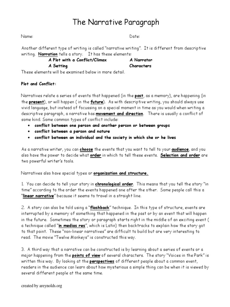 Narrative essay sample pdf image