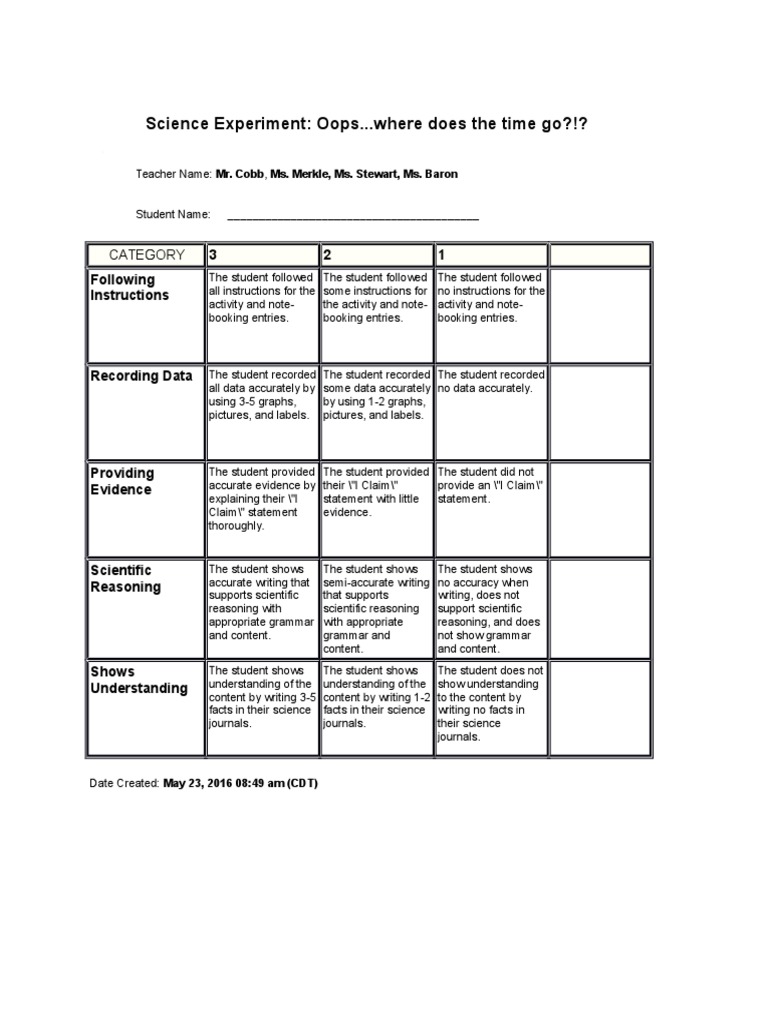 Science Experiment | PDF
