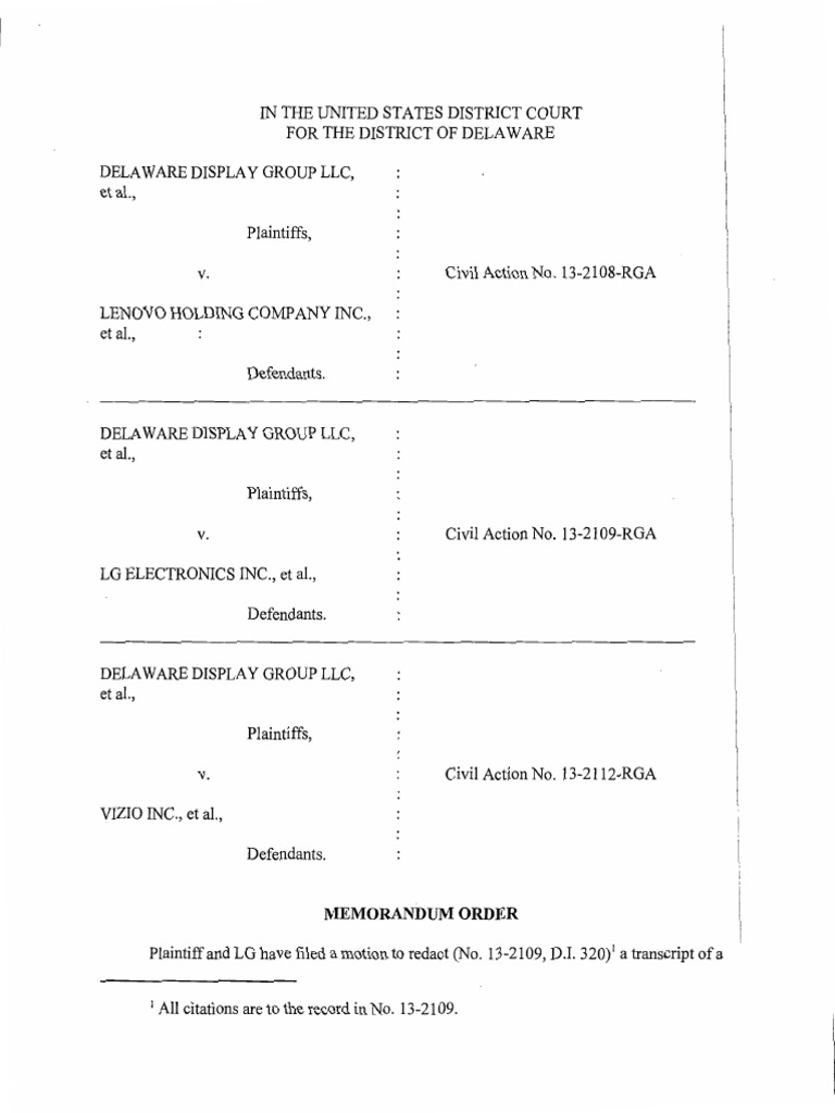 Court Order on Transcript Redaction | PDF | Discovery (Law) | Lawsuit