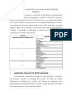 Metodologia Elaboração Planilha de Quantificação de Resíduos