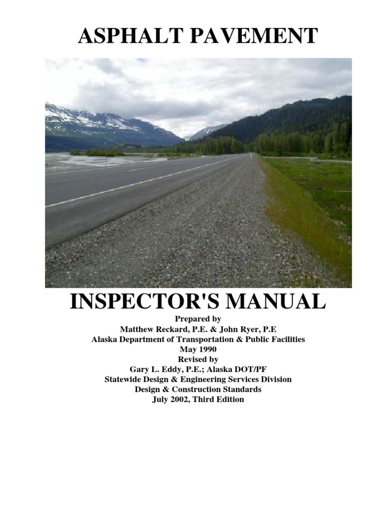 Asphalt Pavement Inspector's Manual | PDF | Road Surface | Concrete