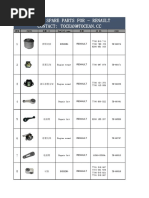 Tocean Spare Parts For - Renault Contact: Tocean@Tocean.Cc: 序号 Photo 名称（） English name 车型 OE N0. Code