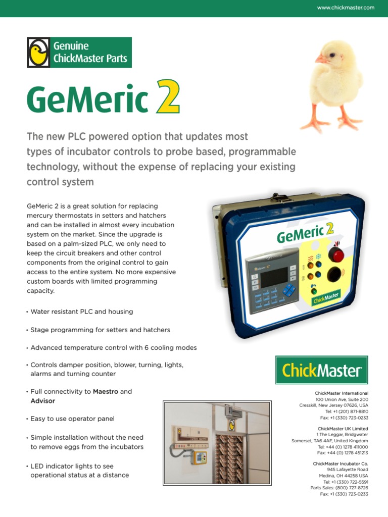 ChickMaster Incubator Control Solutions | PDF | Technology & Engineering