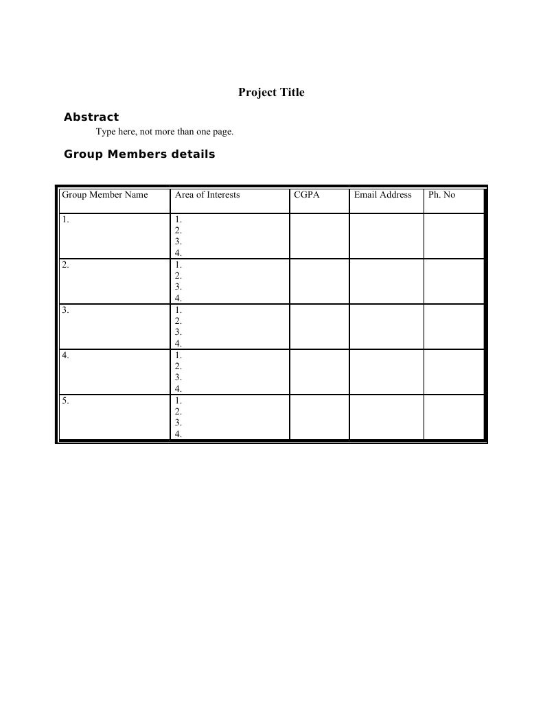 Group Member Information Template | PDF