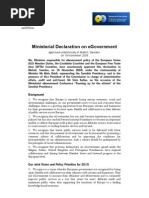 Ministerial Declaration On Egovernment - Malmö