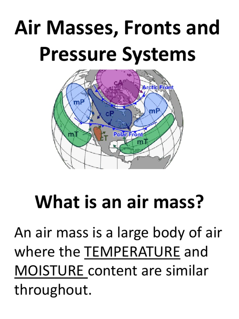 air masses fronts and pressure system presentation Humidity Water Vapor