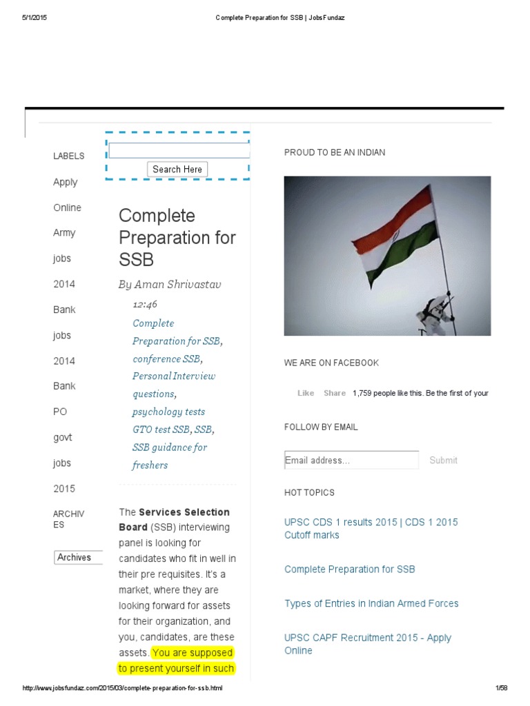 Complete Preparation For SSB | PDF | Rope | Test (Assessment)