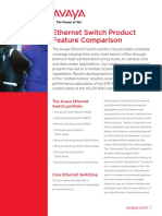 Ethernet Switch Product Feature Comparison