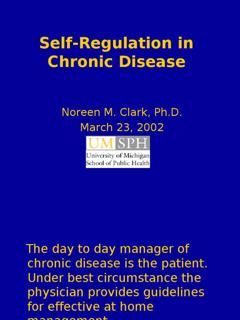 Self-Regulation of Chronic Disease | PDF | Self Efficacy | Chronic ...
