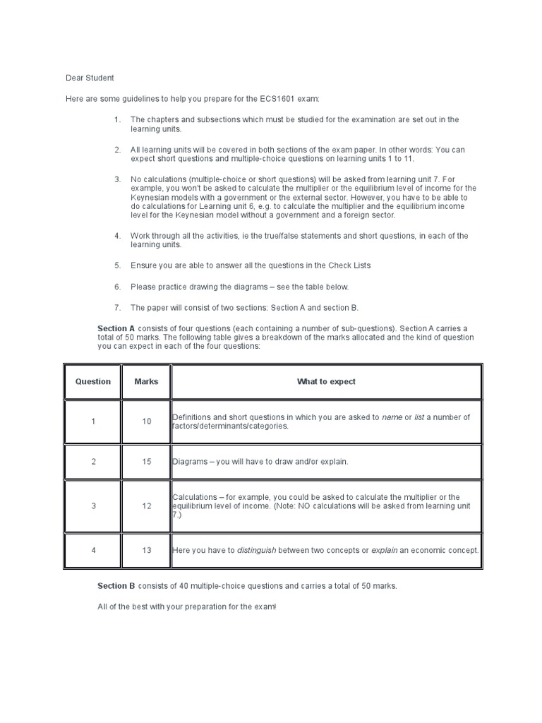 Section A Consists of Four Questions (Each Containing A Number of Sub ...