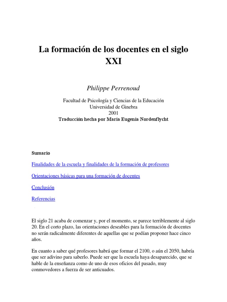 La Formación de Los Docentes en El Siglo XXI | PDF