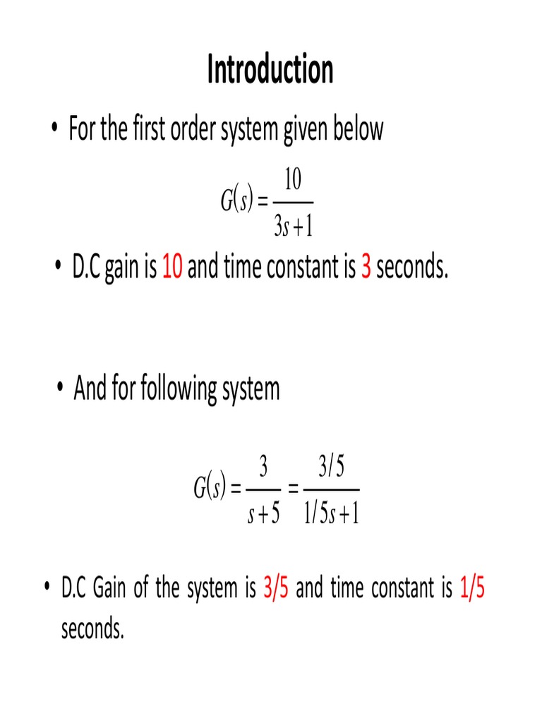 Time Domain Analysis of 1st Order Systems | PDF | Laplace Transform ...