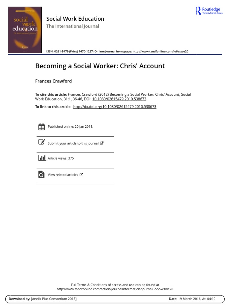 Chris' Journey to Social Work Identity | PDF