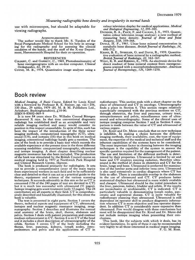 Book Review: Measuring Radiographic Bone Density and Irregularity in ...