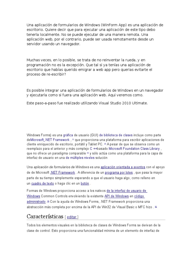 Integración de Windows Forms en Navegadores | PDF | .NET Framework ...