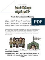 Clinton North Stake YCL Meeting Poster April 2016