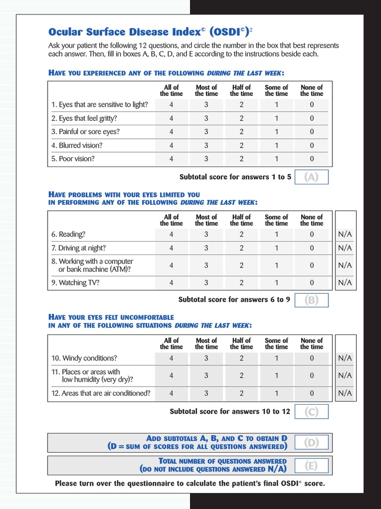OSDI Questionnaire PDF | PDF